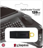 Kingston | USB Stick | 128 GB | USB 3.2 Gen-1 | DataTravler Exodia | Zwart-Geel