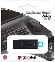 Kingston | USB Stick | 64 GB | USB 3.2 Gen-1 | DataTravler Exodia | Zwart-Groen