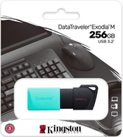 Kingston | USB Stick | 256 GB | USB 3.2 Gen-1 | DataTravler Exodia M | Slider | Zwart-Groen
