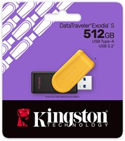Kingston | USB Stick | 512 GB | USB 3.2 Gen-1 | DataTravler Exodia S | Zwart-Geel