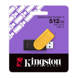 Kingston | USB Stick | 512 GB | USB 3.2 Gen-1 | DataTravler Exodia S | Zwart-Geel