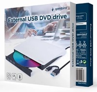 Gembird | CD - DVD Brander | USB-A + USB-C 3.1 | Slimline | Wit-2