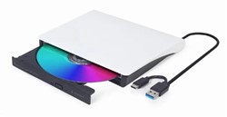 Gembird | CD - DVD Brander | USB-A + USB-C 3.1 | Slimline | Wit
