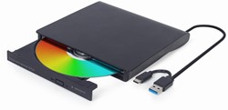 Gembird | CD - DVD Brander | USB-A + USB-C 3.1 | Slimline | Zwart