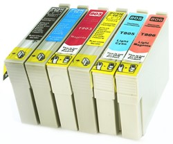 T080 | 6 Pack | Huismerk | Cartridges voor Epson