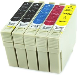 T128 | 5 Pack | Huismerk | Cartridges voor Epson