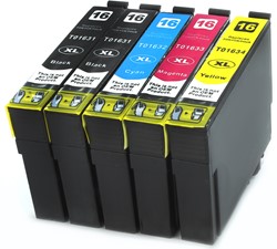 16 XL | 5 Pack | Huismerk | Cartridges voor Epson