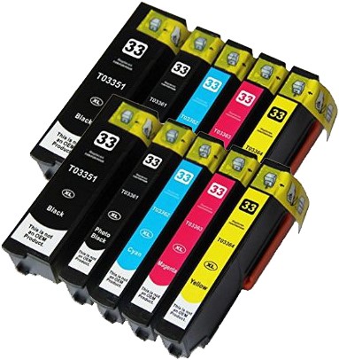 33 XL | 10 Pack | Huismerk | Cartridges voor Epson