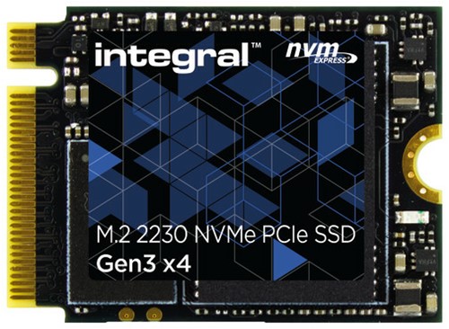 Integral | SSD | Intern | 512 GB | PCIe | NVMe | 1.3 |  M.2 | 22 x 30 mm | Lezen 3400 MB/s | Schrijven 3000 MB/s