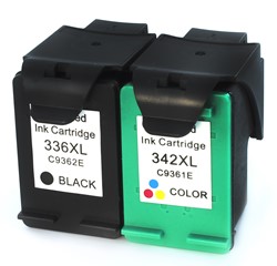 336 | 342 | 2 Pack | Huismerk | Cartridges voor HP