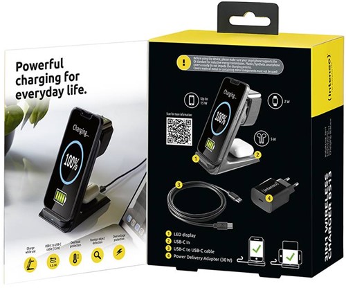 Intenso | Oplader | Draadloos | Qi Lader | 15 Watt | BS13 | 3in1-3