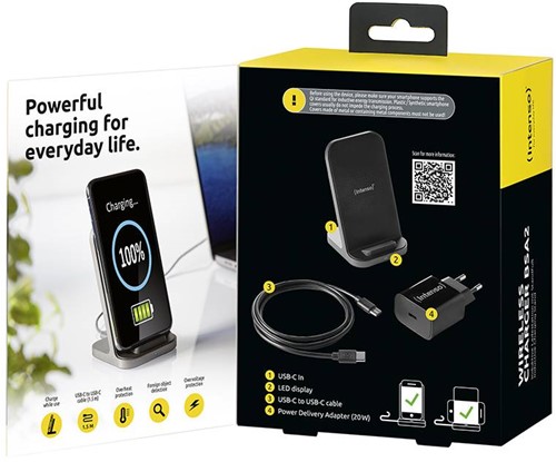 Intenso | Oplader | Draadloos | Qi Lader | 15 Watt | BSA2-3