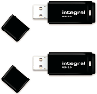 Integral | USB Stick | 128 GB | USB 3.0 | Zwart | 2 Pack