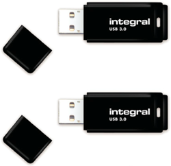 Integral | USB Stick | 128 GB | USB 3.0 | Zwart | 2 Pack