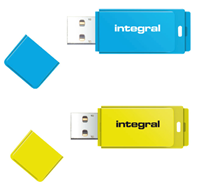 Integral | USB stick | 128 GB | USB 2.0 | Neon | 2 Pack