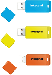 Integral | USB stick | 128 GB | USB 2.0 | Neon | 3 Pack