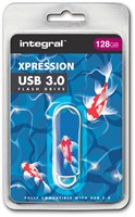 Integral | USB Stick | 128 GB | USB 3.0 | Lezen 30 MB/s | Schrijven | 7 MB/s | Expression | Koi Vis