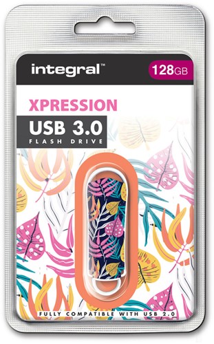 Integral | USB Stick | 128 GB | USB 3.0 | Lezen 30 MB/s | Schrijven | 7 MB/s | Expression | Bladeren