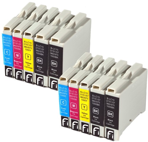 LC-1000 | 10 Pack | Huismerk | Cartridges voor Brother