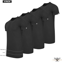 Livorno 4-pack T-Shirt extra long Roundneck Black S