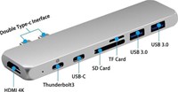 Hub | USB C Adapter | HDMI 4K Ultra HD | 2x USB-C | SD & Micro SD Kaartlezers -|2x USB 3.0 | Geschikt voor MacBook Pro/ MacBook Air -2