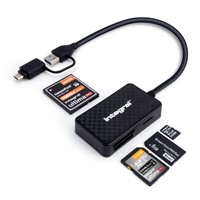 Integral | Kaartlezer | MicroSD | SD | Compact Flash | Memory Stick | USB 3.2 | USB-C en USB-A