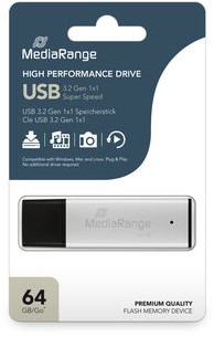 MediaRange | USB Stick | 64 GB | USB 3.0 | High Performance | 200 MB/s-3