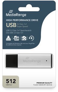 MediaRange | USB Stick | 512 GB | USB 3.0 | High Performance | 250 MB/s-3