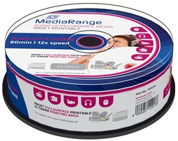 Mediarange | CD-R | 80 Min | Audio | Music | Inkjet Printable | 25 Stuks