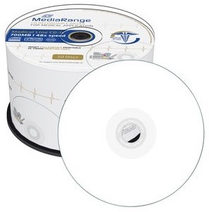 MediaRange | CD-R | 700 MB | Inkjet Printable | Medical Line | 50 Stuks