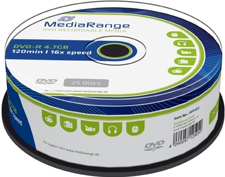 MediaRange | DVD-R | 4.7 GB | 25 Stuks