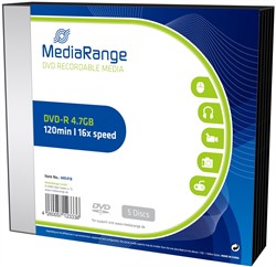 MediaRange | DVD-R | 4.7 GB | 5 Stuks