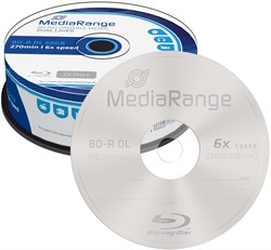 MediaRange | BD-R | DL | 50 GB | 6x Speed | Cakebox | 25 Stuks