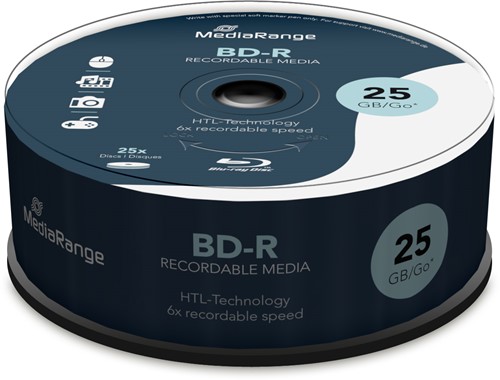 MediaRange | BD-R | 25 GB | 6x Speed | Cakebox | 25 Stuks-2