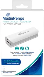 MediaRange | Powerbank | 2.600 mHa | Wit
