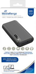 MediaRange | Powerbank | 20.000 mAh | QuickCharge | Display % | Type-C