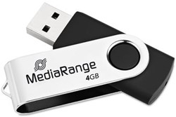 MediaRange | USB Stick | 4 GB | USB 2.0 | Twister | Zwart