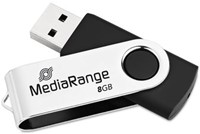 MediaRange | USB Stick | 8 GB | USB 2.0 | Twister | Zwart