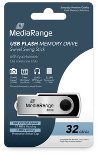 MediaRange | USB Stick | 32 GB | USB 2.0 | Twister | Zwart-2