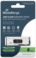 MediaRange | USB Stick | 8 GB | USB 3.0 | Slider | Aluminium kleur