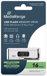 MediaRange | USB Stick | 16 GB | USB 3.0 | Slider | Aluminium kleur