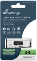MediaRange | USB Stick | 64 GB | USB 3.0 | Slider | Aluminium kleur