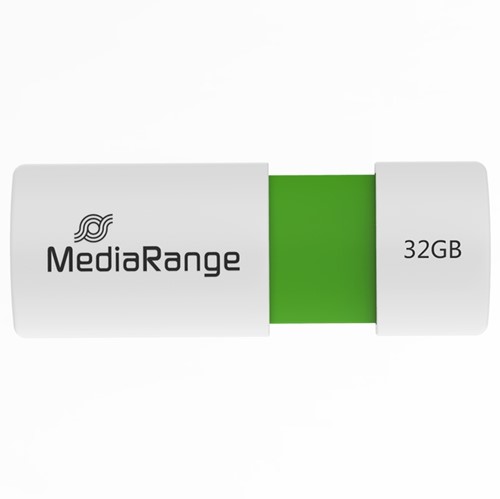 MediaRange | USB stick | 32 GB | USB 2.0 | Slider | Wit - Groen-2