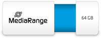 MediaRange | USB stick | 64 GB | USB 2.0 | Slider | Wit - Licht Blauw-2