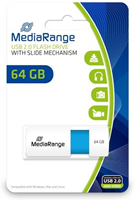 MediaRange | USB stick | 64 GB | USB 2.0 | Slider | Wit - Licht Blauw