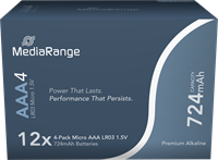 MediaRange | Batterijen | Alkaline | AAA | LR03 | 48 Stuks