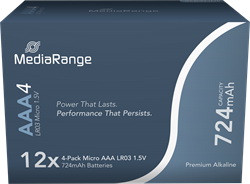 MediaRange | Batterijen | Alkaline | AAA | LR03 | 48 Stuks