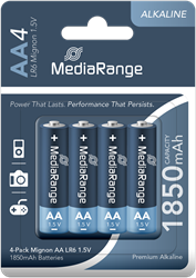MediaRange | Batterijen | Alkaline | AA | LR6 | 4 Stuks