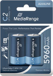 MediaRange | Batterijen | Alkaline | C | LR14 | 2 Stuks
