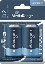 MediaRange | Batterijen | Alkaline | D | LR20 | 2 Stuks